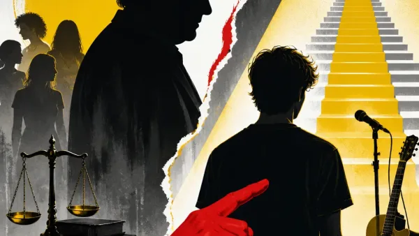 Illustration editoriale pour Patrick Bruel : une ex‑candidate de Koh‑Lanta traite son fils Léon de « pistonné et sans talent »