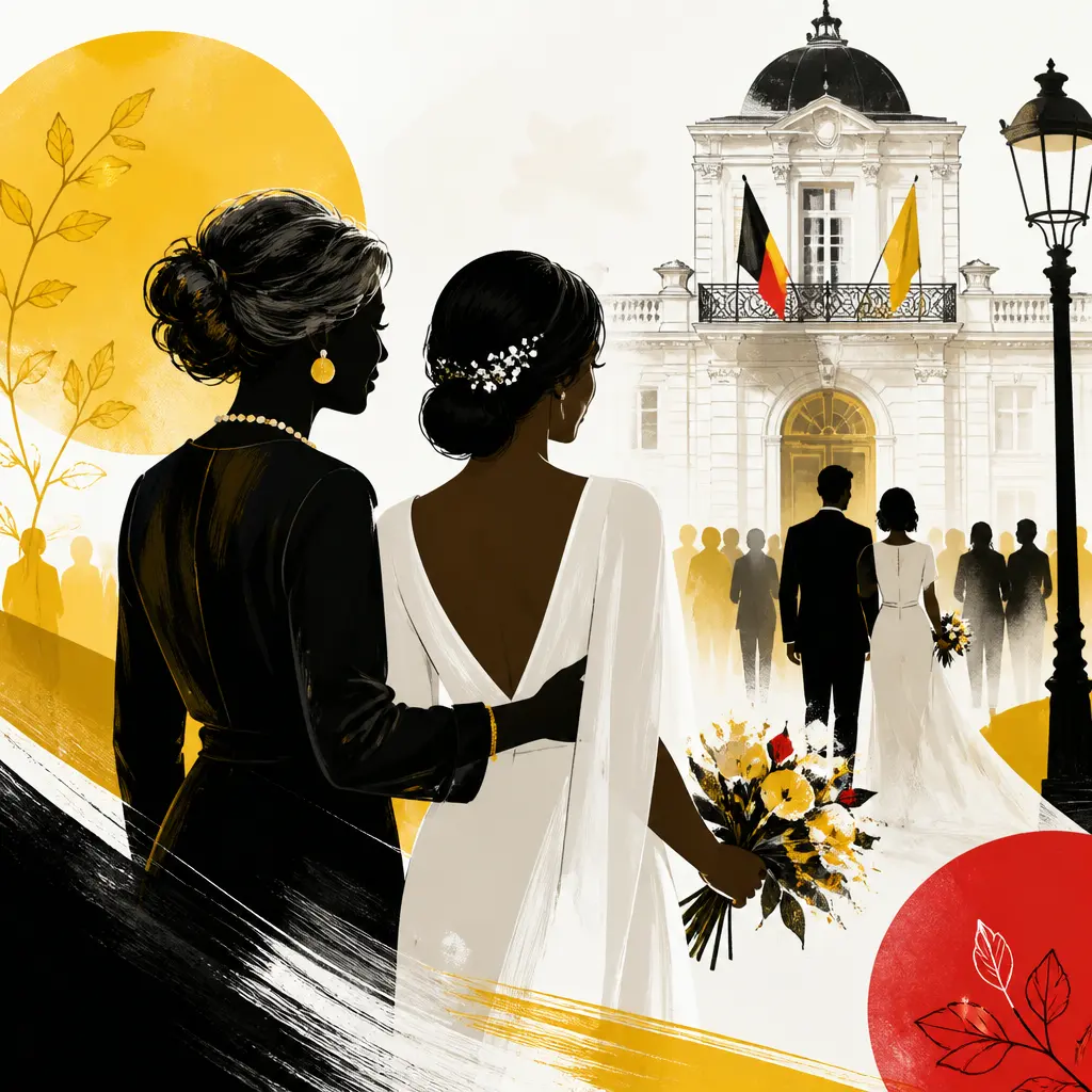 Illustration editoriale pour Veronika Loubry aux côtés de sa fille Thylane Blondeau lors de son mariage