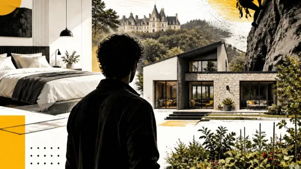 Illustration editoriale pour François Civil aménage une master bedroom et un potager dans sa maison de Fontainebleau