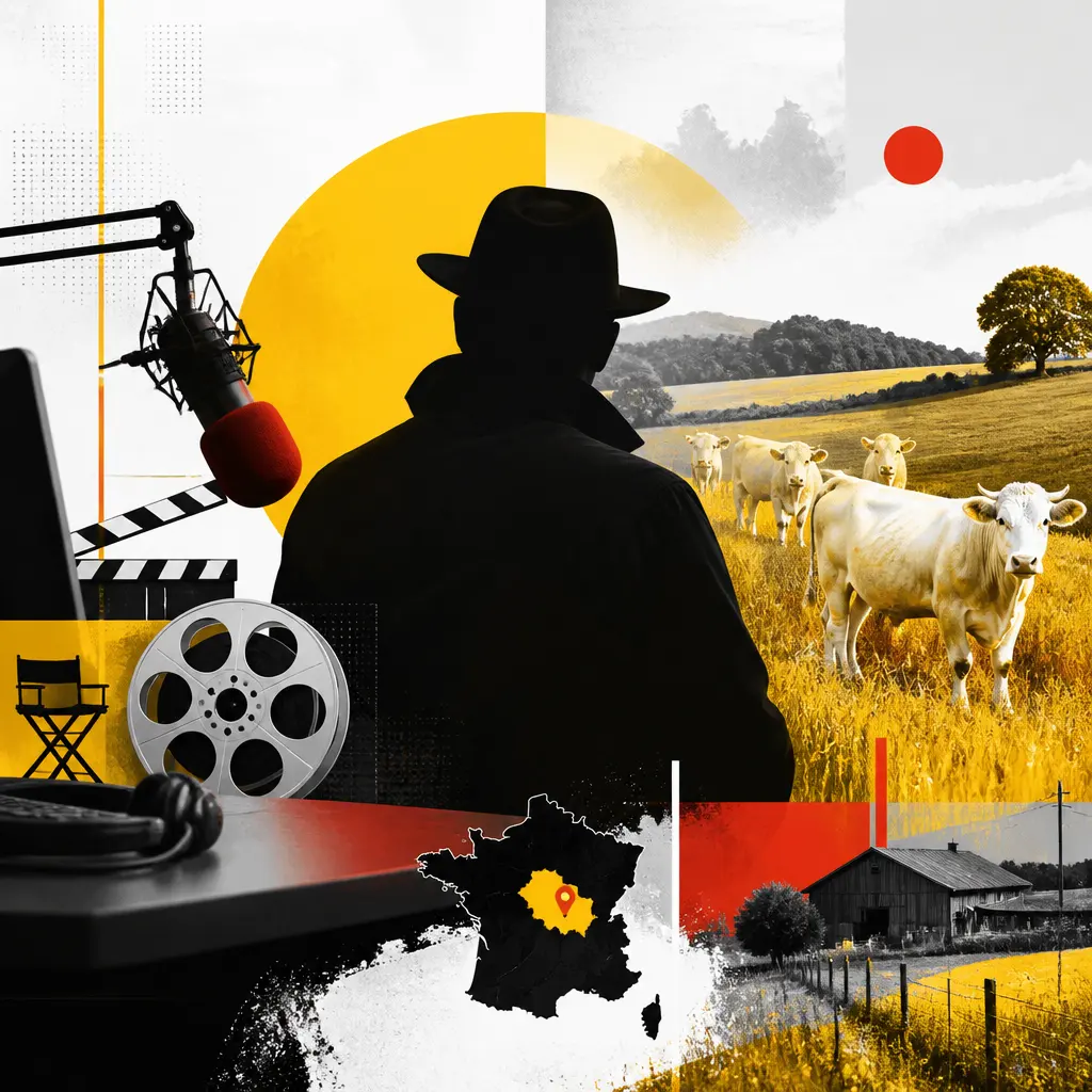 Illustration editoriale pour Kad Merad, exploitant agricole en Saône-et-Loire : ses rares confidences