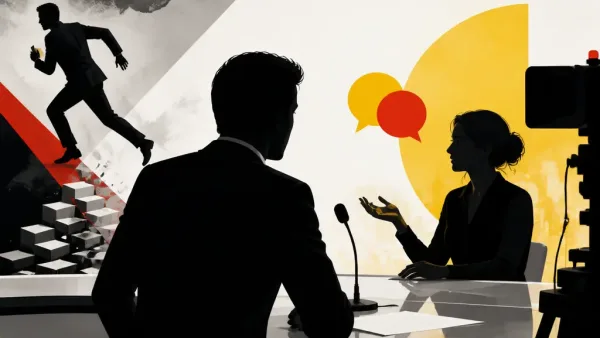 Illustration editoriale pour Virginie Efira au JT de France 2 : le présentateur a eu envie de partir en courant