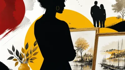 Illustration editoriale pour Sophie Davant : deux tableaux hérités qu’elle refuse de vendre dans Affaire conclue