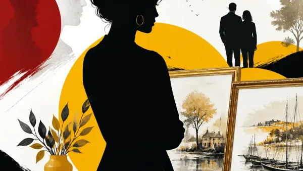 Illustration editoriale pour Sophie Davant : deux tableaux hérités qu’elle refuse de vendre dans Affaire conclue