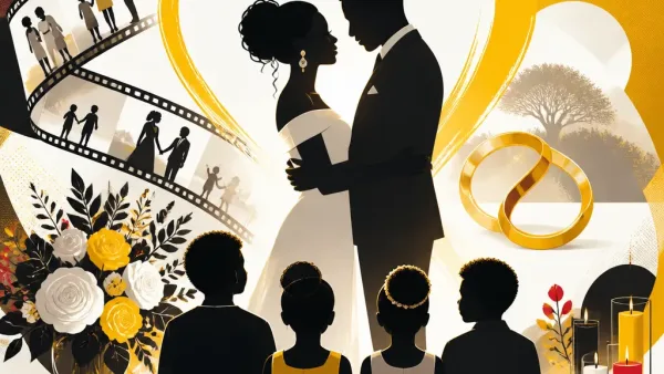 Illustration editoriale pour Élodie Gossuin et Bertrand Lacherie mariés à nouveau : cérémonie émouvante pour leurs 20 ans de mariage