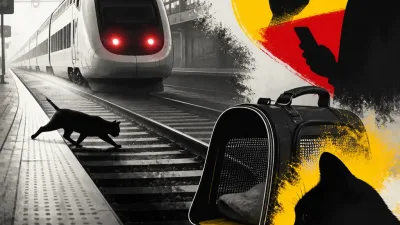 Illustration editoriale pour Olivier Benkemoun : son chat décapité dans un accident à la gare de Lyon