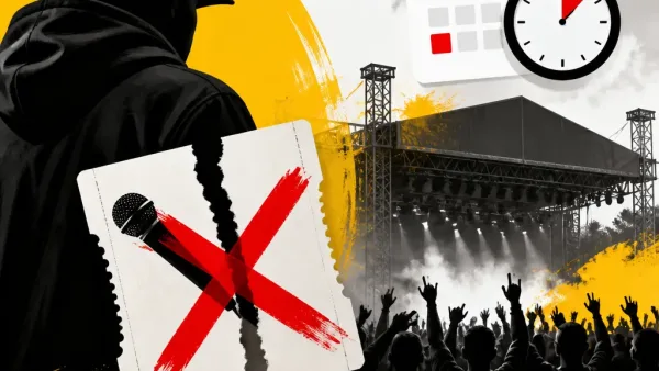Illustration editoriale pour Booba annule au dernier moment sa présence aux Ardentes 2026 en Belgique