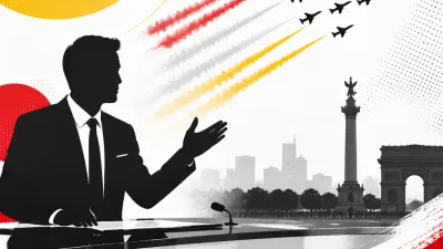 Illustration editoriale pour Julian Bugier se lâche en plein JT avec une remarque sur le défilé aérien du 14 juillet
