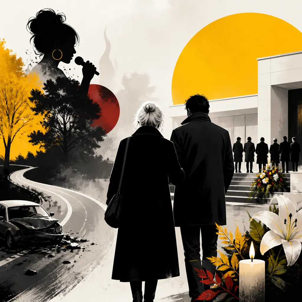 Illustration editoriale pour Obsèques de Guesch Patti : rare apparition d’Isabelle Nanty 10 mois après son accident