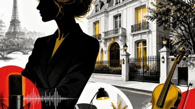 Illustration editoriale pour Laurence Ferrari vit dans la villa Scheffer du 16ème arrondissement où Laurent Fabius est né