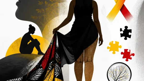 Illustration editoriale pour Camille Cerf retire le paréo pour montrer les effets de sa maladie