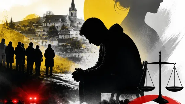 Illustration editoriale pour Cédric Jubillar : après ses aveux, Cagnac-les-Mines sous tension