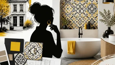 Illustration editoriale pour Camille Cerf dévoile les carreaux de faïence marocains choisis pour sa salle de bain à Lille