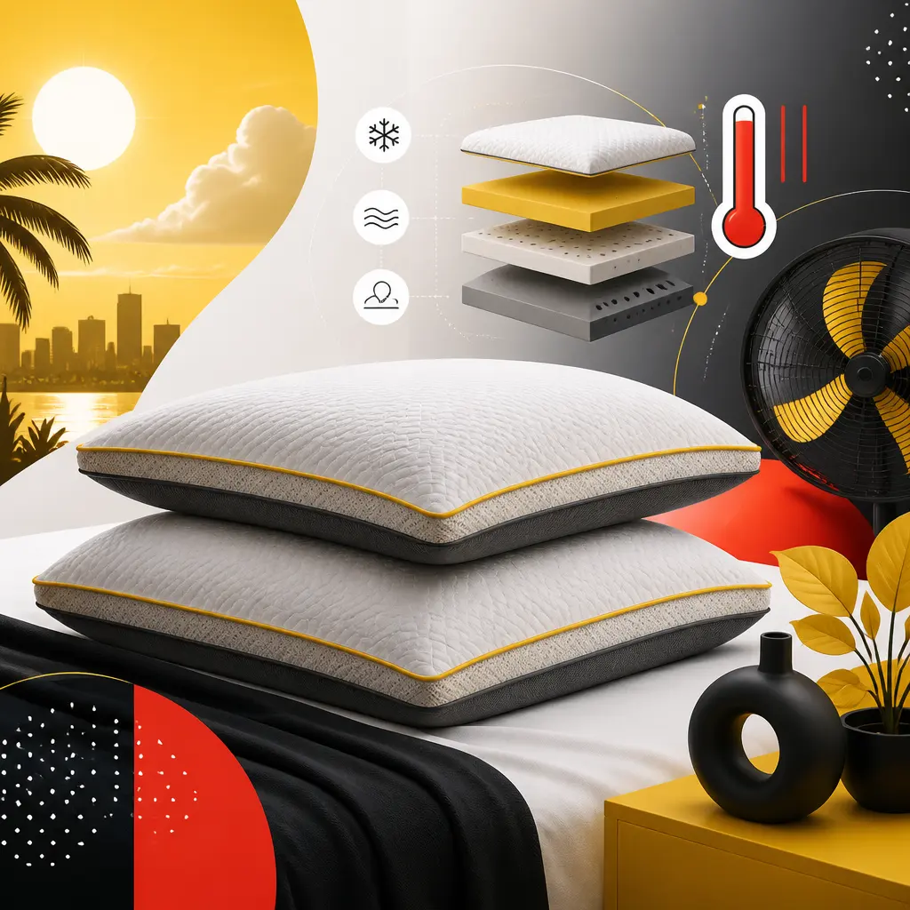 Illustration editoriale pour Canicule : ces oreillers Emma promettent des nuits plus fraîches avec 45 % de réduction