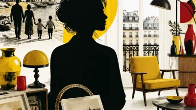 Illustration editoriale pour Clara Luciani : enfance à quatre dans une maison de pêcheurs de 60 m²
