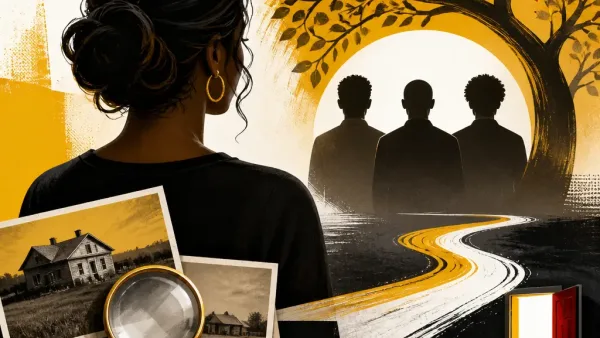 Illustration editoriale pour Melissa Gilbert découvre qu’elle a trois frères aînés