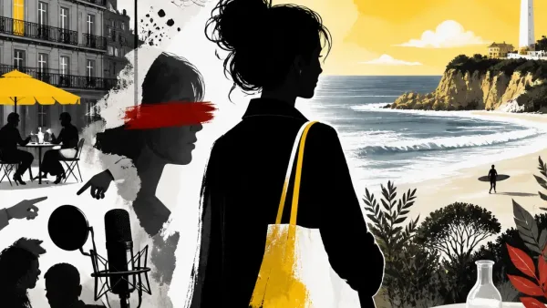 Illustration editoriale pour Cécile Cassel a troqué les terrasses du Marais pour les plages de Biarritz