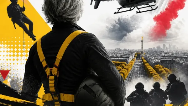 Illustration editoriale pour Évelyne Dhéliat à 78 ans participe à une opération spectaculaire du RAID pour le 14 juillet