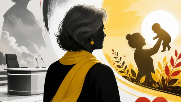 Illustration editoriale pour Françoise Laborde devient grand-mère un an après la disparition de sa sœur Catherine