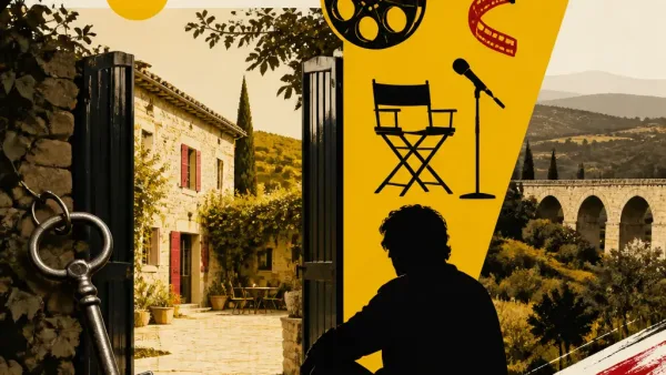 Illustration editoriale pour Patrick Timsit et sa demeure du Gard qu’il ne ferme jamais à clé