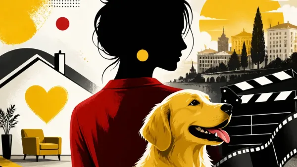Illustration editoriale pour Delphine Wespiser agrandit sa famille avec l’arrivée d’un chien
