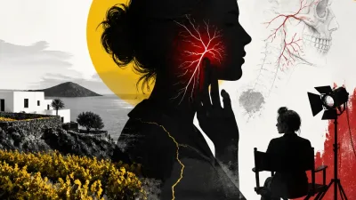 Illustration editoriale pour Carole Bouquet : condamnée depuis 13 ans après s’être coupée un nerf dans la bouche