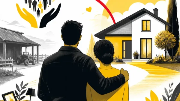 Illustration editoriale pour Grâce à une cagnotte solidaire, Pierre et Frédérique (L’amour est dans le pré) trouvent un nouveau logement