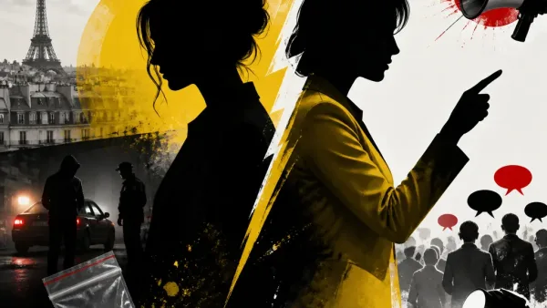 Illustration editoriale pour Émilie Tran Nguyen taclée par Béatrice Rosen après une accusation sur une transaction de cocaïne à Paris