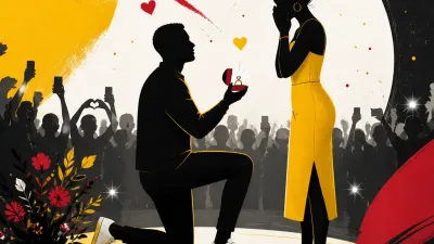 Illustration editoriale pour Polska dit oui à Anis de la Team Nasdas lors d’une demande en mariage publique