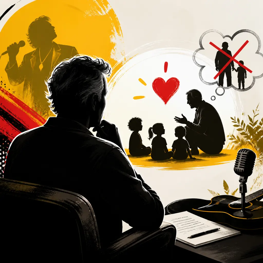 Illustration editoriale pour David Hallyday, grand-père à 59 ans : « Dieu merci », il n’aurait pas supporté d’être appelé « papi »