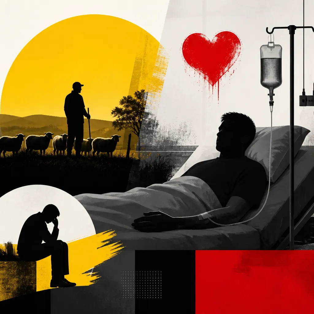 Illustration editoriale pour Jean-François (L’amour est dans le pré 16) hospitalisé, son moral est bas