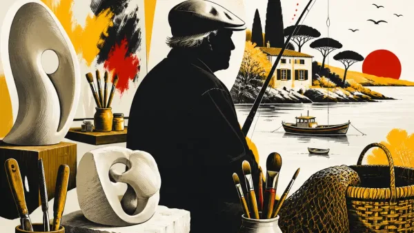 Illustration editoriale pour Sim : pêche, sculpture et peinture à Roquebrune-sur-Argens
Sim, son dernier refuge et ses passions à Roquebrune-sur-Argens
Sim, entre art et nature dans sa maison de Roquebrune-sur-Argens