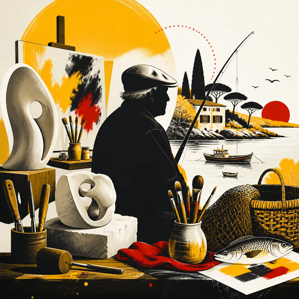Illustration editoriale pour Sim : pêche, sculpture et peinture à Roquebrune-sur-Argens
Sim, son dernier refuge et ses passions à Roquebrune-sur-Argens
Sim, entre art et nature dans sa maison de Roquebrune-sur-Argens