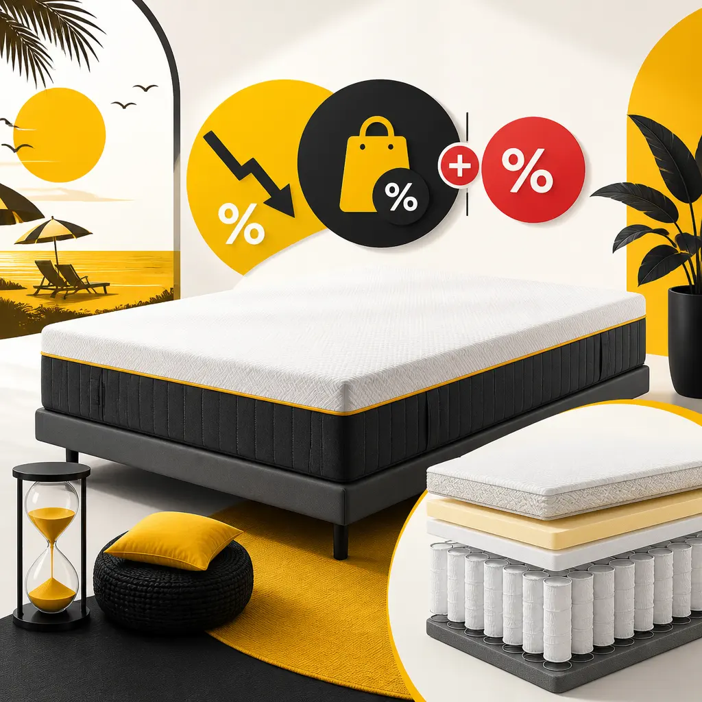 Illustration editoriale pour Soldes d’été : double réduction sur le matelas star Emma Original