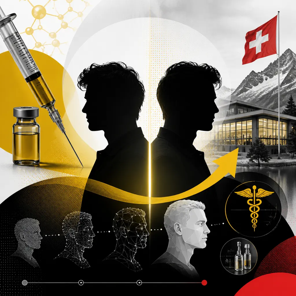 Illustration editoriale pour Frédéric Lepage révèle les injections d’hormones reçues par les frères Bogdanoff pour leur transformation physique