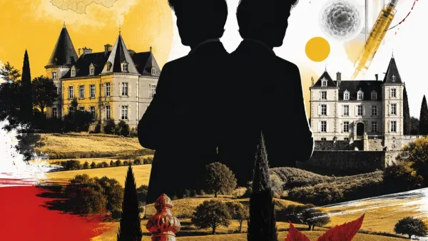 Illustration editoriale pour Igor et Grichka Bogdanoff : Saint-Lary et Esclignac, ces deux châteaux du Gers qu’ils ont habités
