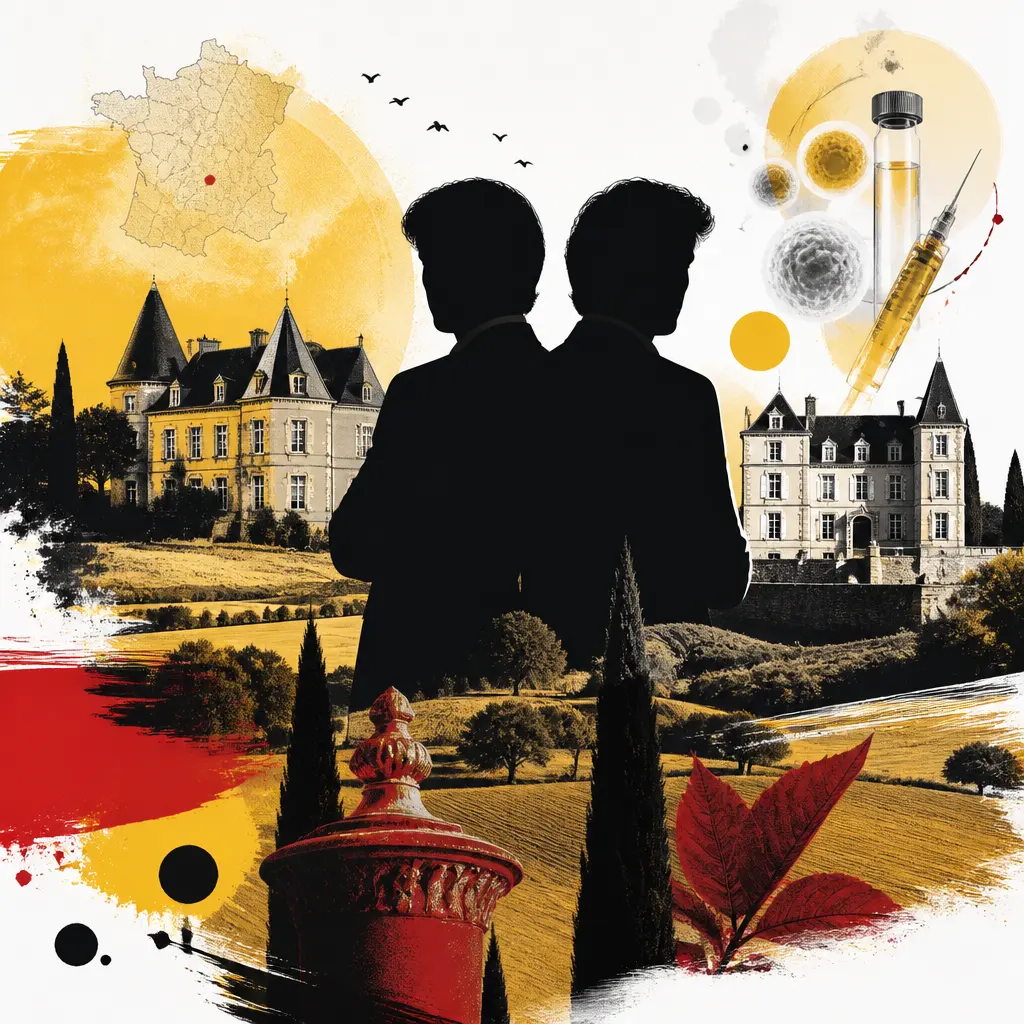 Illustration editoriale pour Igor et Grichka Bogdanoff : Saint-Lary et Esclignac, ces deux châteaux du Gers qu’ils ont habités