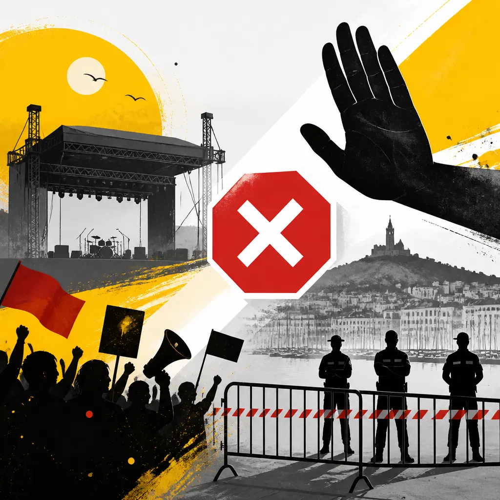 Illustration editoriale pour Amir encore contraint d’annuler un concert à Marseille pour raisons de sécurité
