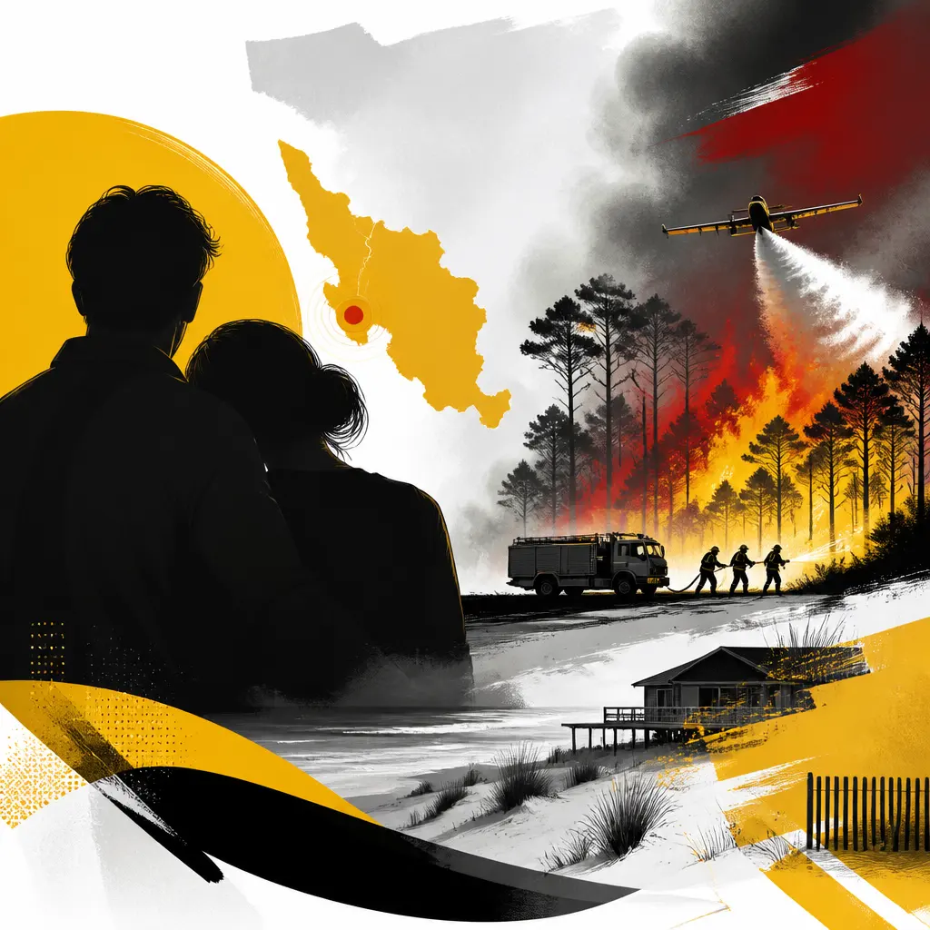 Illustration editoriale pour Incendie en Gironde : Laurent Delahousse et sa compagne très affectés par la situation