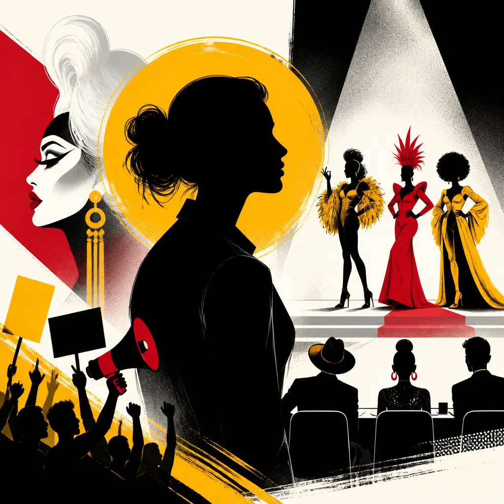 Illustration editoriale pour Camille Cottin souligne le caractère politique du drag dans Drag Race France