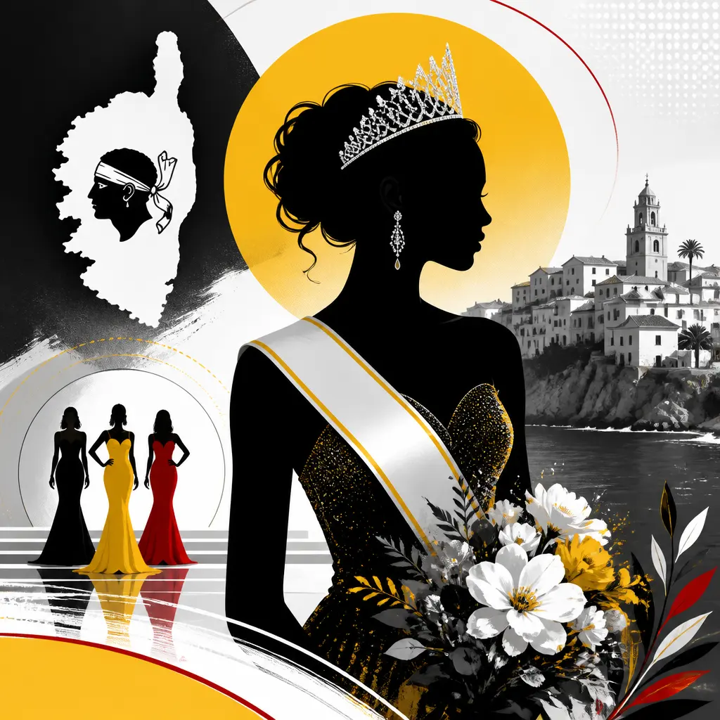 Illustration editoriale pour Miss France 2027 : Satine Nomary, 19 ans, élue Miss Corse