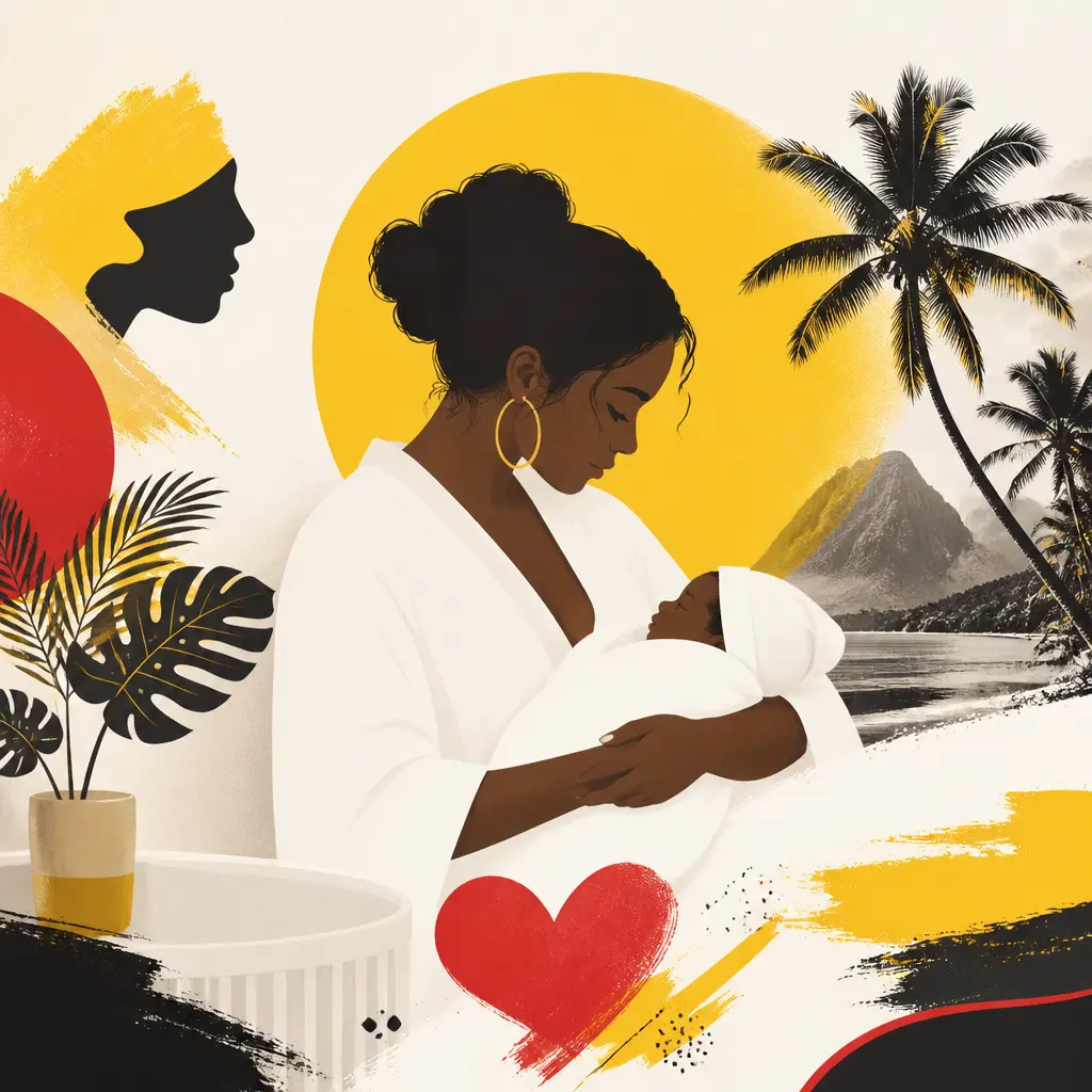 Illustration editoriale pour Sarah Lopez dévoile le visage de son nouveau-né quelques heures après son accouchement