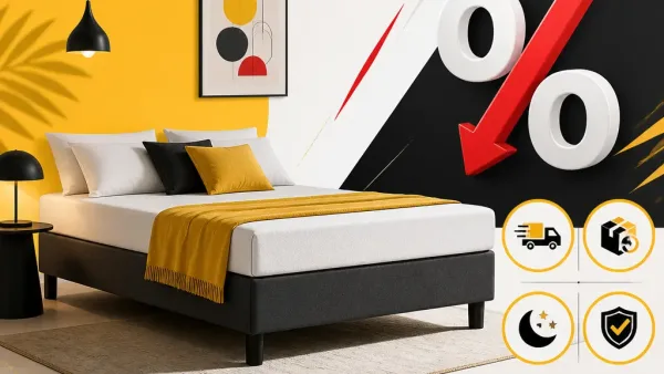Illustration editoriale pour Le lit Emma Original bradé à -30% pendant les soldes d&rsquo;été