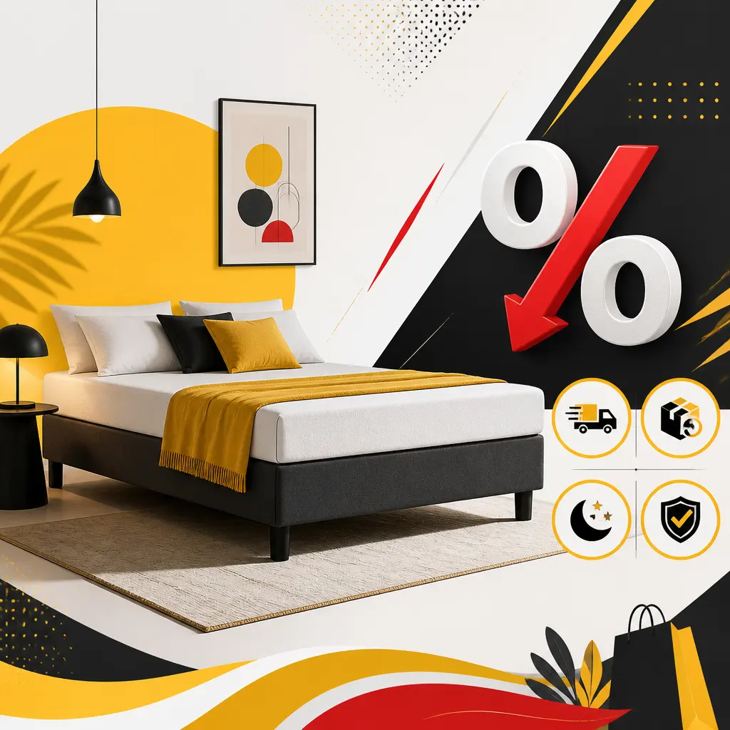 Illustration editoriale pour Le lit Emma Original bradé à -30% pendant les soldes d’été