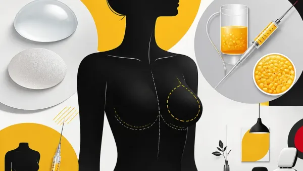 Illustration editoriale pour Augmentation mammaire : implants ou lipofilling pour harmoniser la silhouette