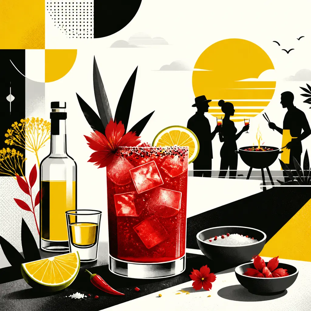 Illustration editoriale pour Recette de cocktail rafraîchissant pour barbecue d’été