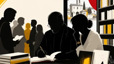 Illustration editoriale pour Jean Reno : Zofia l’épaule lors de ses séances de dédicaces