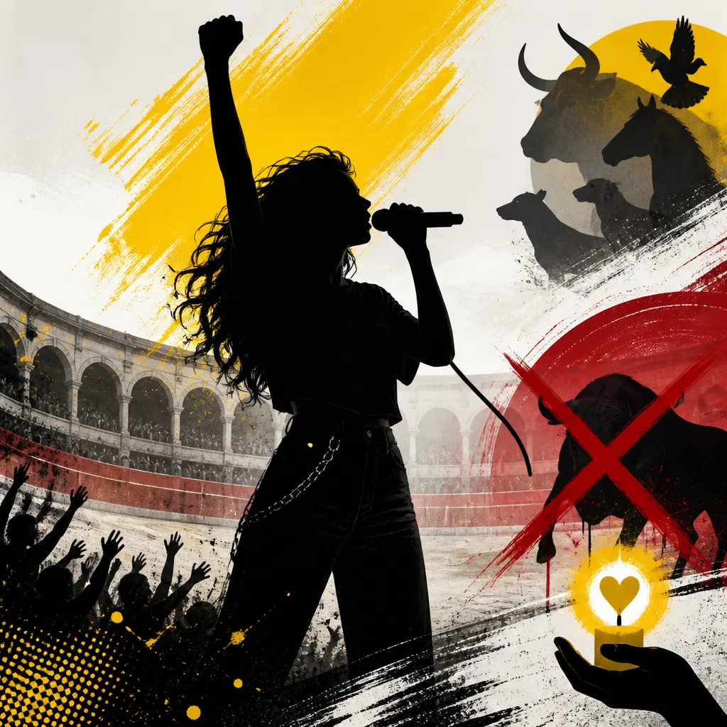 Illustration editoriale pour Ambre à Bayonne : elle a scandé « Fuck la corrida » en maintenant son show