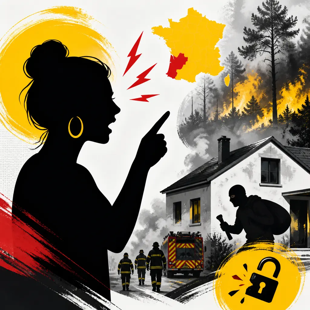Illustration editoriale pour Vitaa, très en colère face aux cambriolages pendant les incendies en France