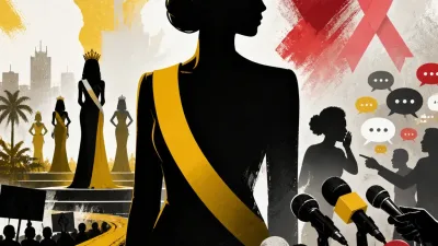 Illustration editoriale pour Sylvie Tellier, une Miss engagée, avait boycotté Miss Monde 2002 au Nigeria