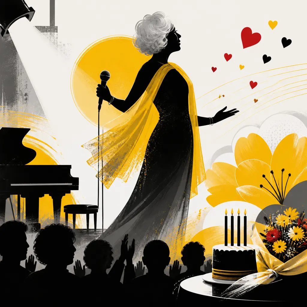 Illustration editoriale pour Isabelle Aubret, 88 ans : la chanteuse réapparaît en grande forme